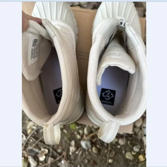 Sperry Duck Float Zip Up Womens Size 11 M Boots STS88157 Off White Waterproof