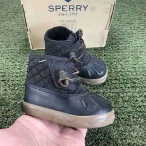 Sperry IceStorm Adjustable Baby Crib Shoes Black Stone 1M  NEW NIB