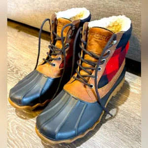 Sperry Men's Brown and Black Duck Boots