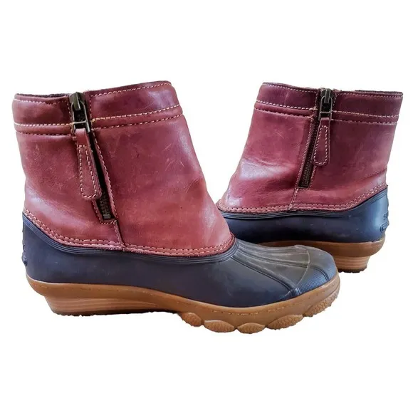 Sperry Top Sider STS80770 Women 7 Brown Leather Waterproof Saltwater Duck Boot