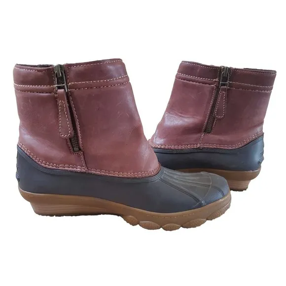 Sperry Top Sider STS80770 Women 7 Brown Leather Waterproof Saltwater Duck Boot
