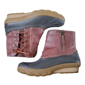 Sperry Top Sider STS80770 Women 7 Brown Leather Waterproof Saltwater Duck Boot