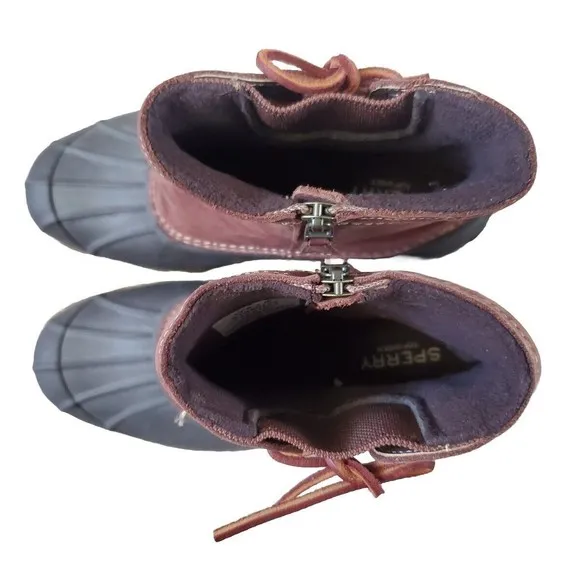 Sperry Top Sider STS80770 Women 7 Brown Leather Waterproof Saltwater Duck Boot