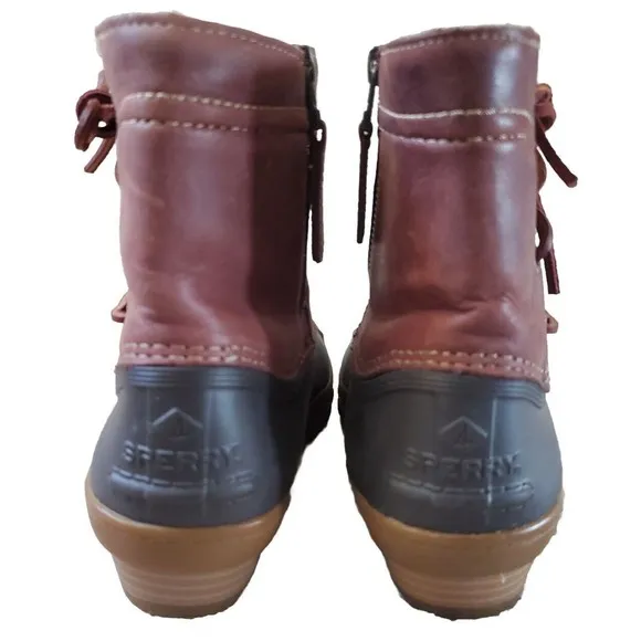Sperry Top Sider STS80770 Women 7 Brown Leather Waterproof Saltwater Duck Boot