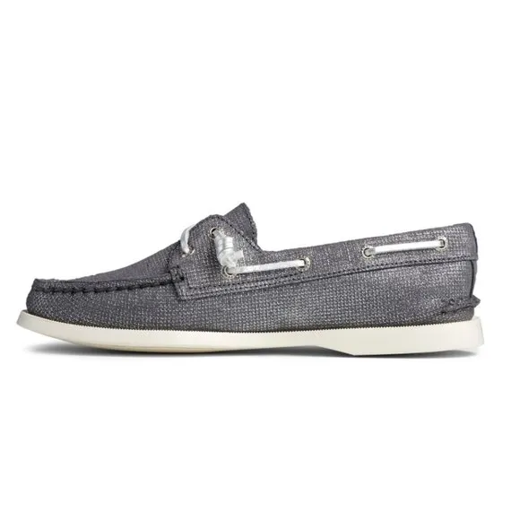 Sperry Vida Brushed Silver Metallic Boat Shoes