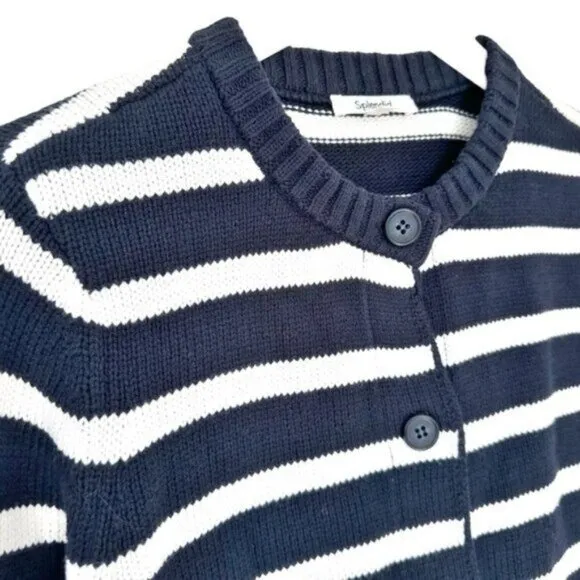 Splendid Rowena Striped Button Front Nautical Cardigan Size XS