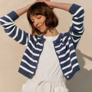 Splendid Rowena Striped Button Front Nautical Cardigan Size XS