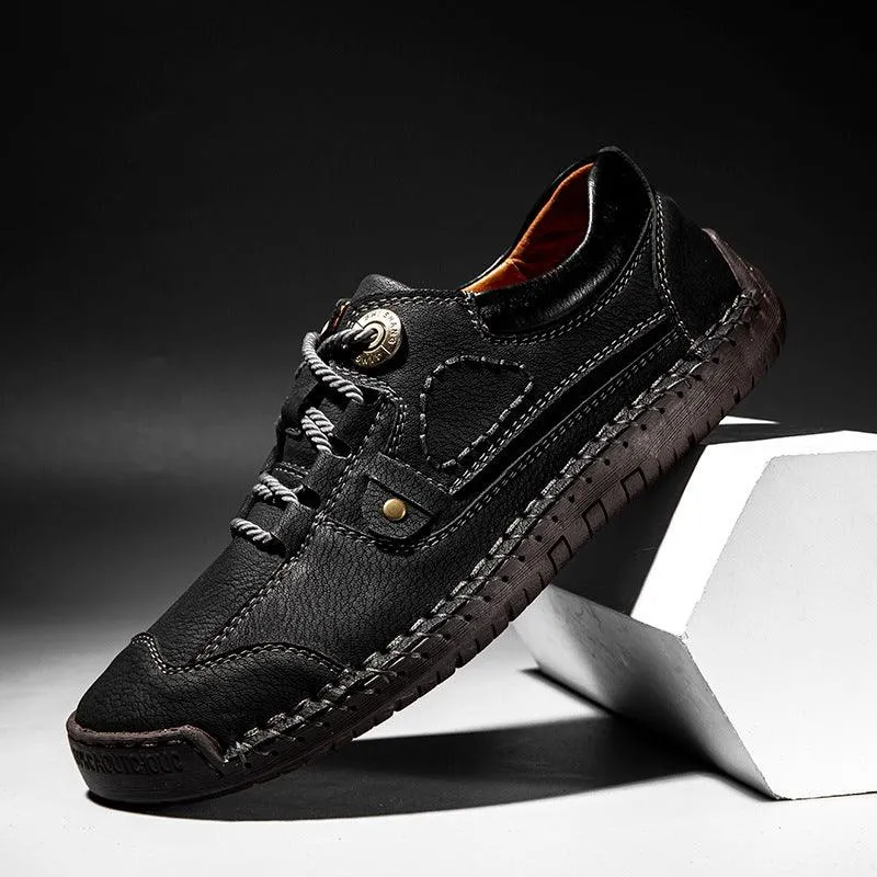 Spring And Autumn Men's Large Size 45 Breathable Casual Shoes 46 Plus Fat Feet Width 47 Hand-sewn Outdoor Tooling Shoes No. 48