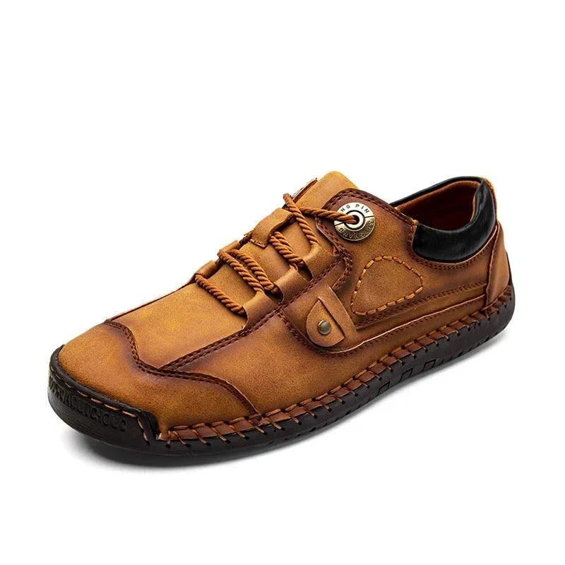 Spring And Autumn Men's Large Size 45 Breathable Casual Shoes 46 Plus Fat Feet Width 47 Hand-sewn Outdoor Tooling Shoes No. 48