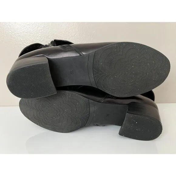 Spring Step Deandra black leather booties with studs. Size 39 (8-8.5).