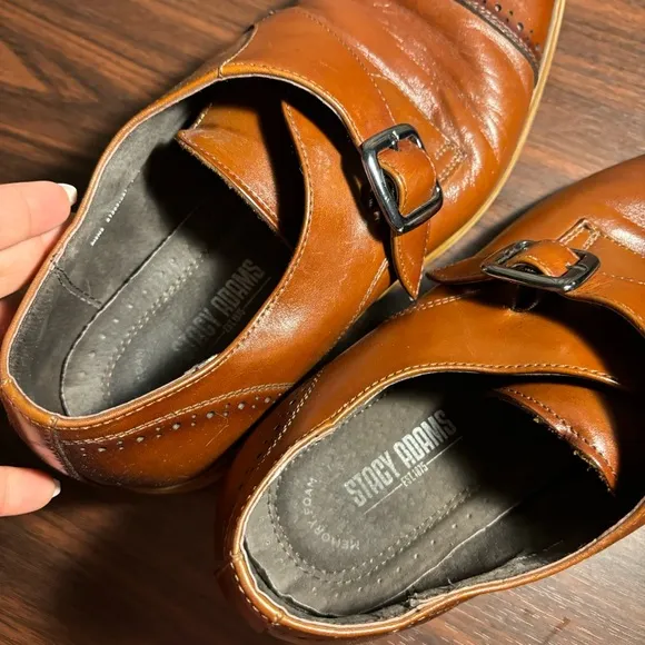 Stacy Adams Men's Duncan Cap-Toe Single Monk Strap Shoes size 11M