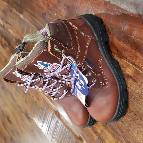 Steel Blue Brown Work Boots NWT