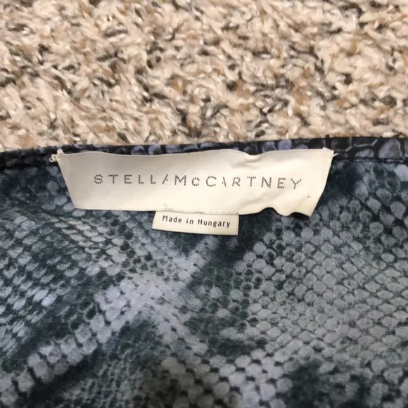 Stella McCartney Midi Dress Size 40 US 6 Gray Black Silk Snake Skin Print