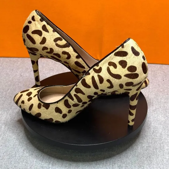 Steve Madden Jazmynn Leopard Pony Hair Pump Size 6.5 EU 37 NEW WITH BOX