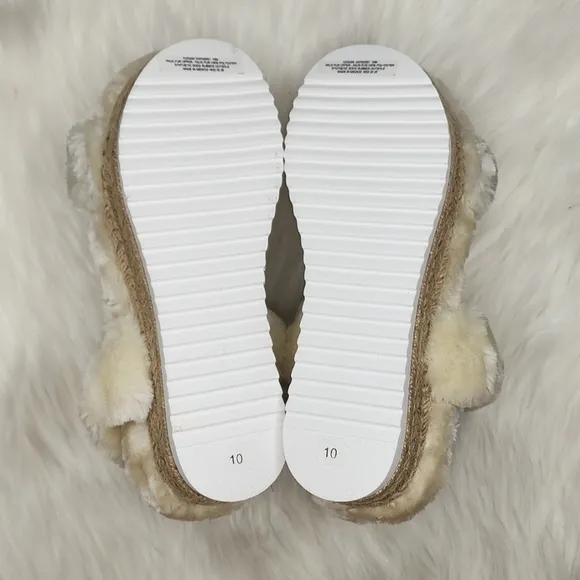 Steve Madden Katana Fuzzy Sandal Shoes Natural