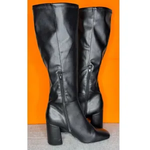 Steve Madden Lizah Knee High Chunky Black Boot Zip Size 10 M