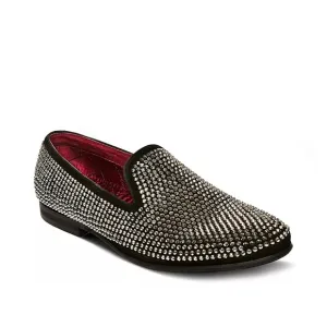Steve Madden Men's Caviarr Rhinestone Slip on Shoes, Rhinestone, 11.5