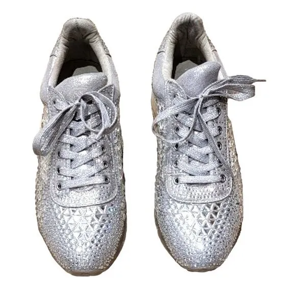 Steve Madden Sneakers Rhinestones Men's Sz 11 Lace Up Corona Shoes