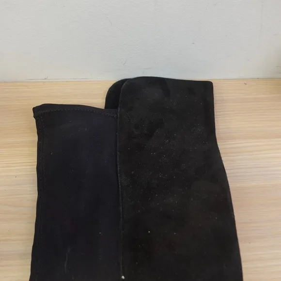 Stuart Weitzman 5050 Boots Women 9 B Black Tall Suede Over The Knee Stretch Flat