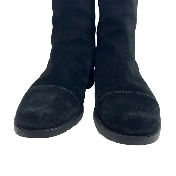 STUART Weitzman Duluth Black Suede Zip Flat Boots Size 7