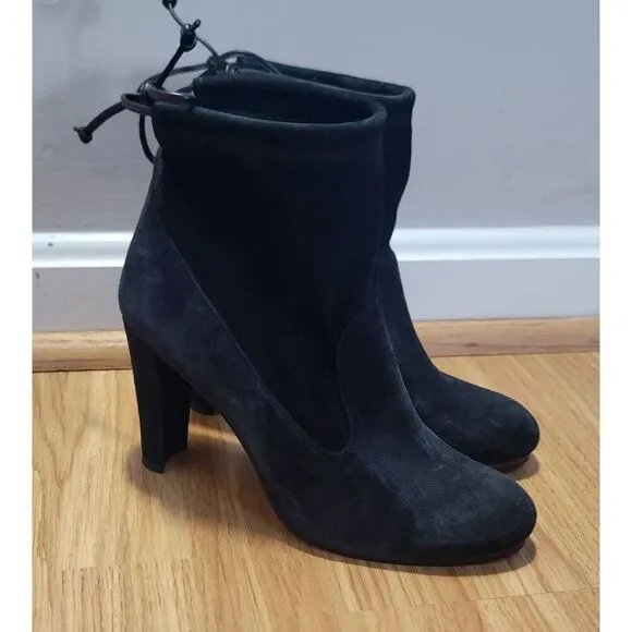Stuart Weitzman Glove Suede Round Boots 7.5