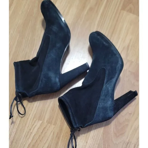 Stuart Weitzman Glove Suede Round Boots 7.5