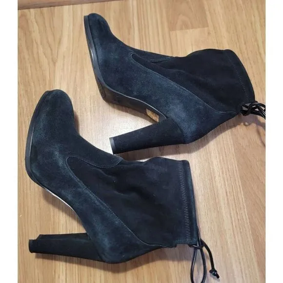 Stuart Weitzman Glove Suede Round Boots 7.5