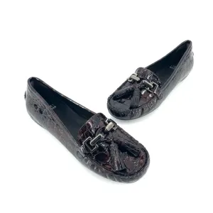 Stuart Weitzman NEW Croc Embossed Patent Leather Loafer Shoe