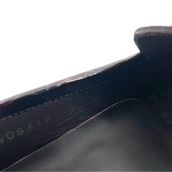 Stuart Weitzman NEW Croc Embossed Patent Leather Loafer Shoe
