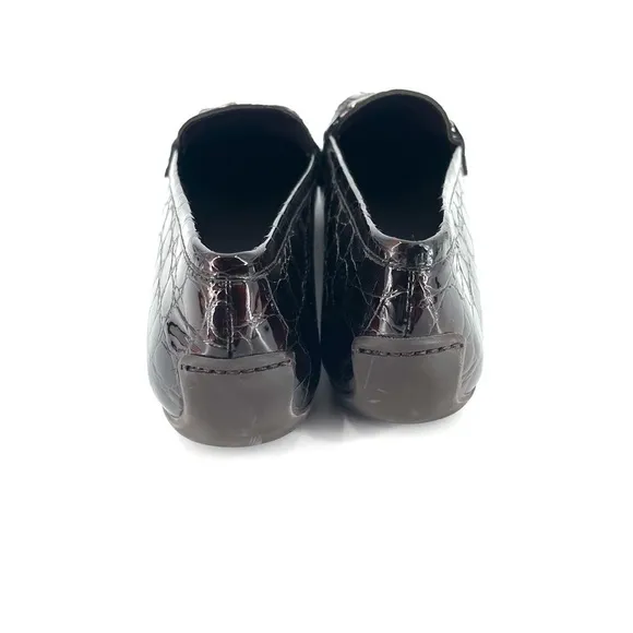 Stuart Weitzman NEW Croc Embossed Patent Leather Loafer Shoe