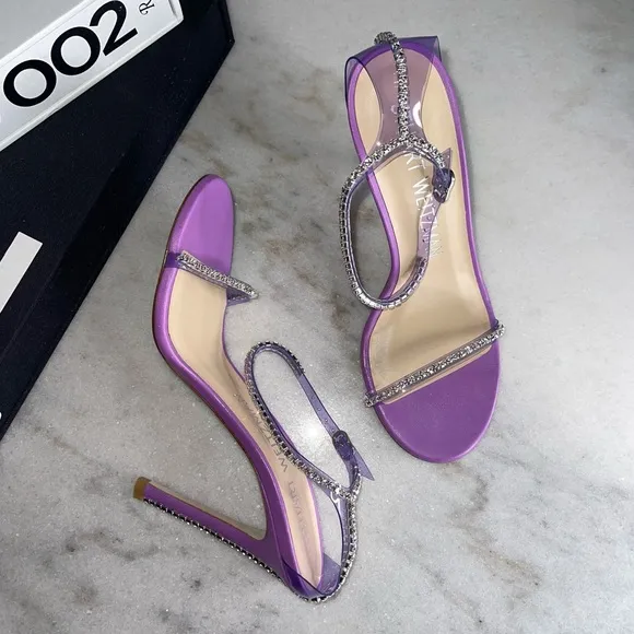 Stuart Weitzman Nudistglam Crystal Embellished PVC Sandals in Purple