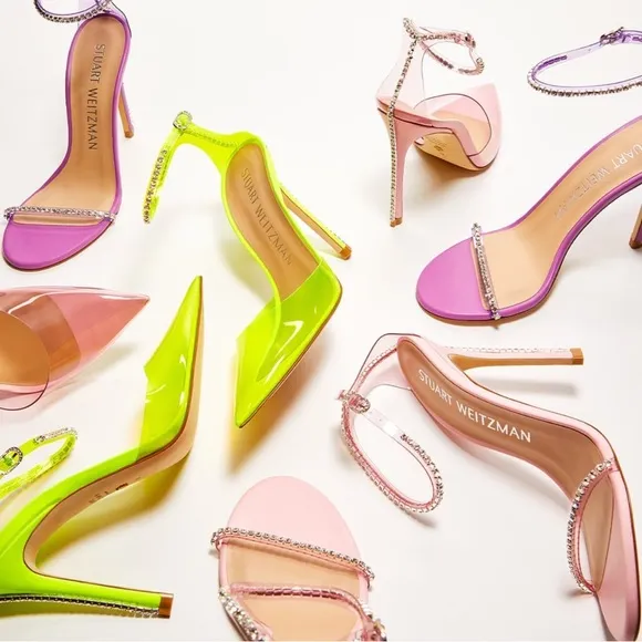 Stuart Weitzman Nudistglam Crystal Embellished PVC Sandals in Purple