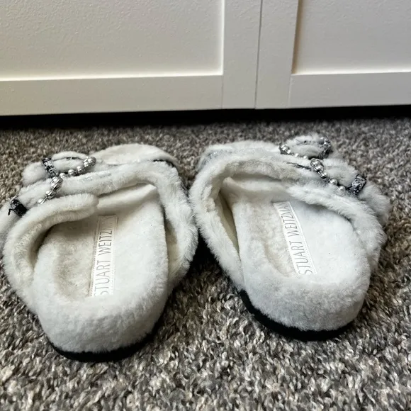 Stuart Weitzman Piper‎ Chill Women’s Tweed Slide NWOT Sandals Size 9