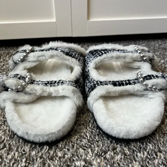 Stuart Weitzman Piper‎ Chill Women’s Tweed Slide NWOT Sandals Size 9