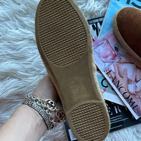 STUART WEITZMAN Tan Suede Espadrille Slip-On Shoes