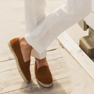 STUART WEITZMAN Tan Suede Espadrille Slip-On Shoes