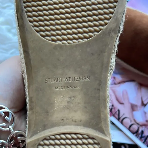 STUART WEITZMAN Tan Suede Espadrille Slip-On Shoes