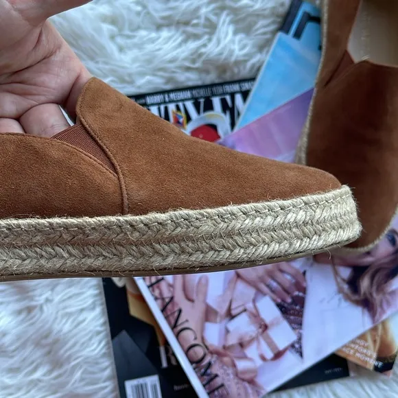 STUART WEITZMAN Tan Suede Espadrille Slip-On Shoes