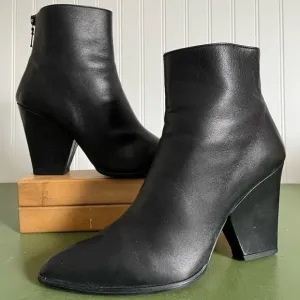 Stuart Weitzman Wedge Heel Ankle Boots in Black Glove Leather *Spain*