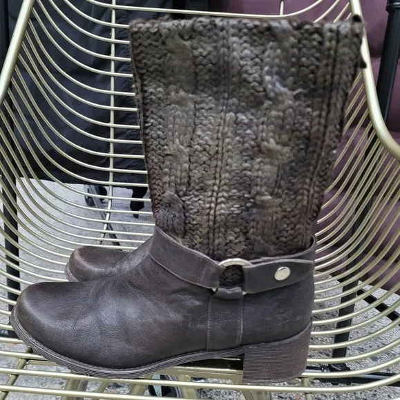 Stuart Weitzman Women's Brown Leather Biker Boots