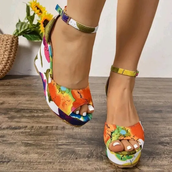 Summer European And American Style Platform Wedge High Heel Sandals,Women