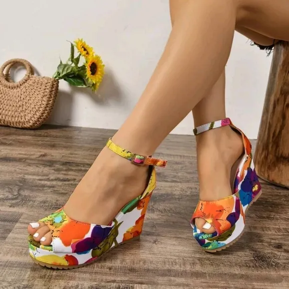 Summer European And American Style Platform Wedge High Heel Sandals,Women