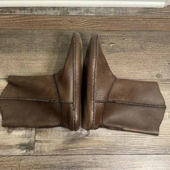 Sundance Boots Brown Mens US 11 Mid Calf Textured Leather Contrast Stitching