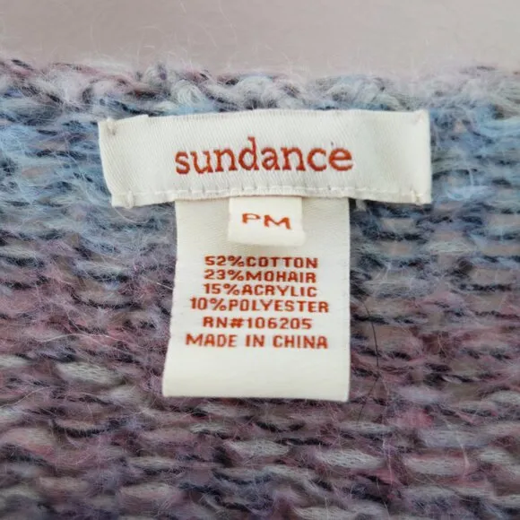 Sundance Mohair Sweater Knitted Tunic Boat Neck Striped Multicolor (M-Petite)