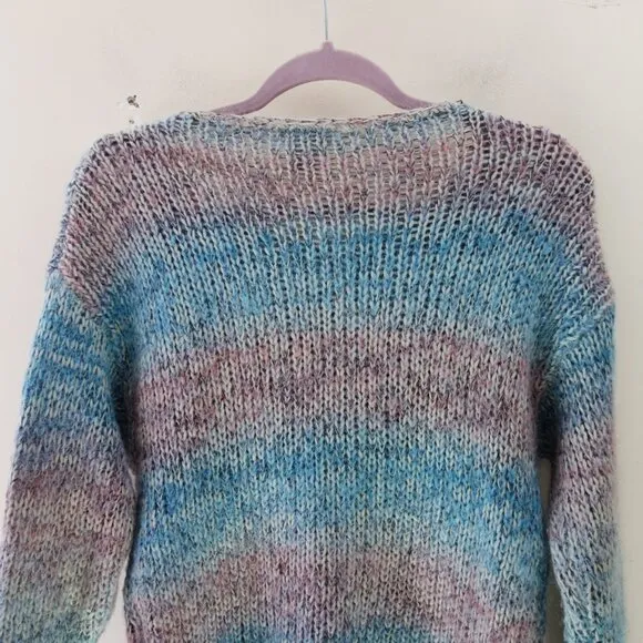 Sundance Mohair Sweater Knitted Tunic Boat Neck Striped Multicolor (M-Petite)