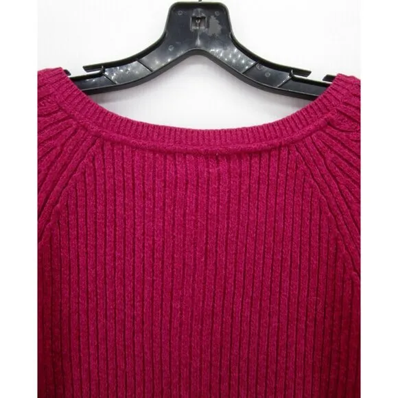 Sundance Sweater Large Silk Blend Pullover Henley Ribbed Knit NEW