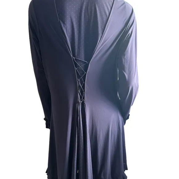 Sunlight Paris Blue Ruffle Long Sleeve Duster