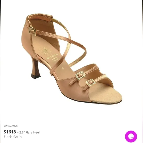 Supadance 1618 Latin Salsa Ballroom Strappy Heels 2.5&quot; Flesh Like New