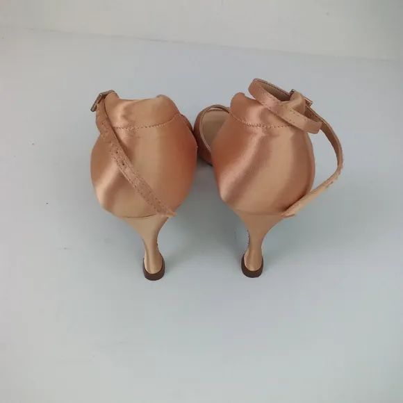 Supadance 1618 Latin Salsa Ballroom Strappy Heels 2.5&quot; Flesh Like New