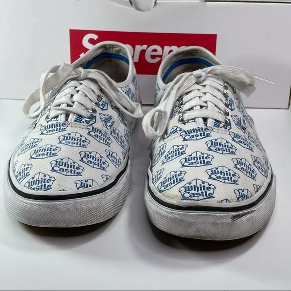 Supreme Vans White Castle Mens Size 10 Lace up Sneakers Shoes